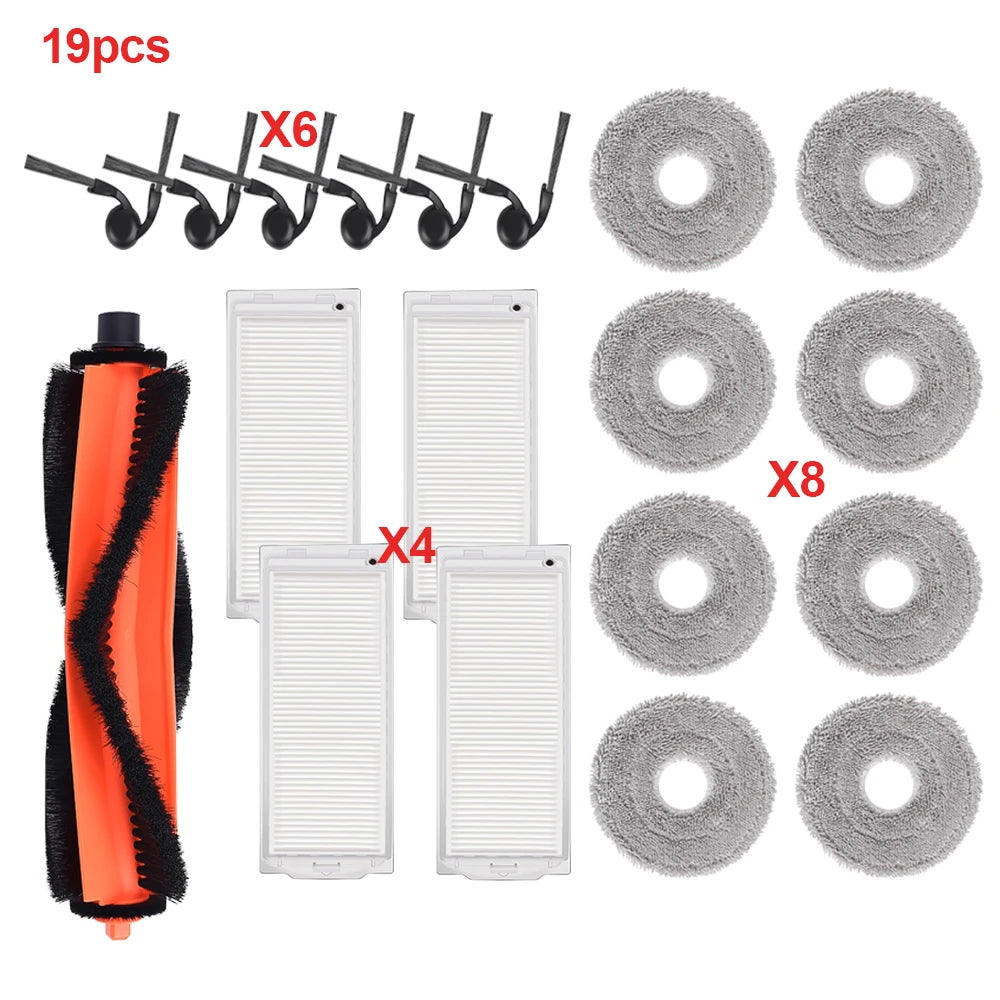 Complete Spare Parts Bundle for Xiaomi S40 PRO / OV71GL Robot Vacuum Mop Cloth Main Roller Side Brushes Dust Bag Washable Filter