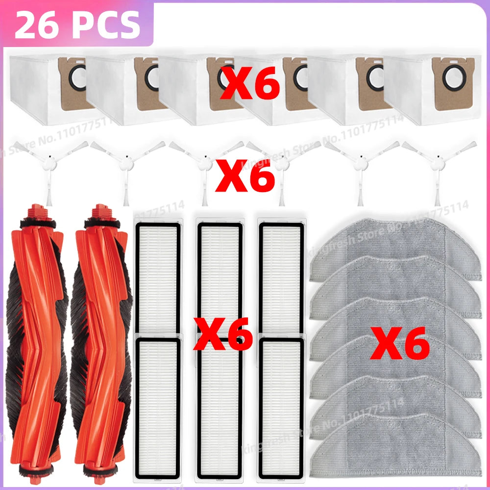 Fit For ( Xiaomi Robot Vacuum H40 / OV51 ) Vacuum Parts Dust Bag Main Roller Side Brush Mop Cloth HEPA Filter Accessories