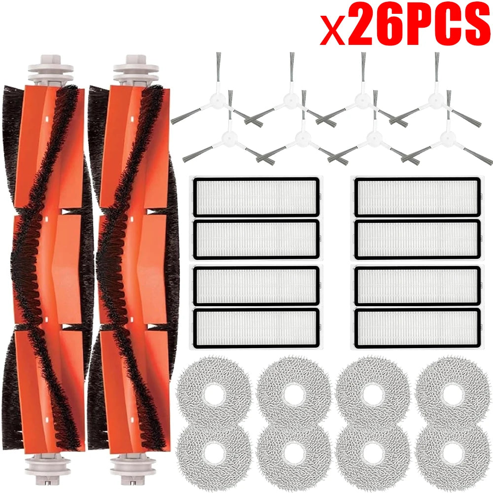 For Xiaomi Robot Vacuum X20+ X10+ X20 Plus X10 Plus Parts Main Side Brush Hepa Filter Mop Cloth Dust Bag Replacement