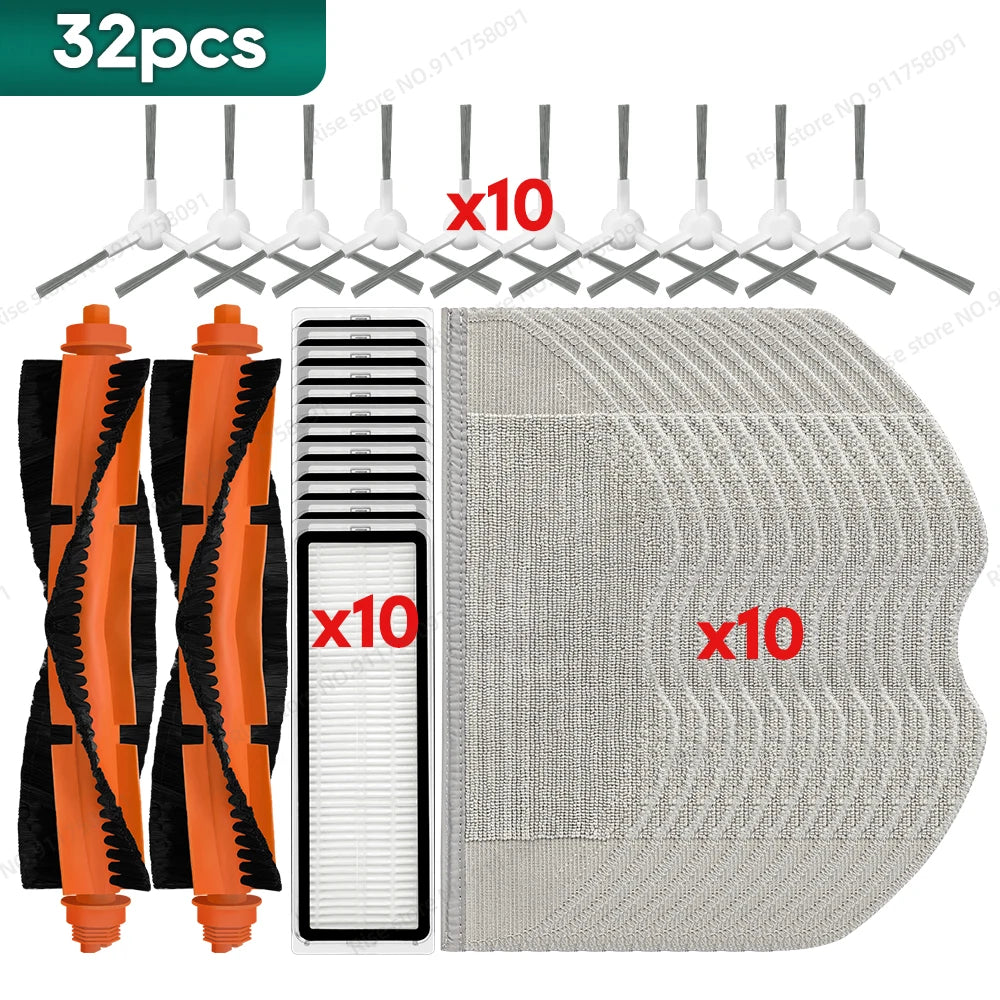 Compatible for Xiaomi Robot Vacuum S40C / E101 Accessories Main Brush Hepa Filter Mop Cloth Replacement Parts