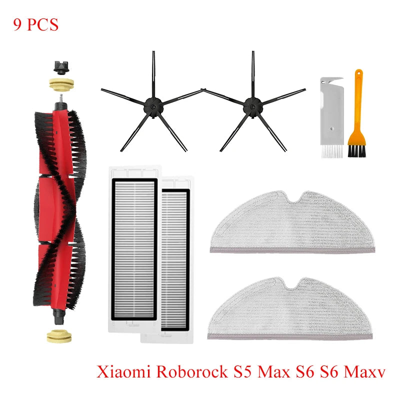 For Xiaomi Roborock S5 Max S6 Maxv Vacuum Cleaner Replacement Kit Roller Brush HEPA Filter Mop Cloth Accessories Spare Parts