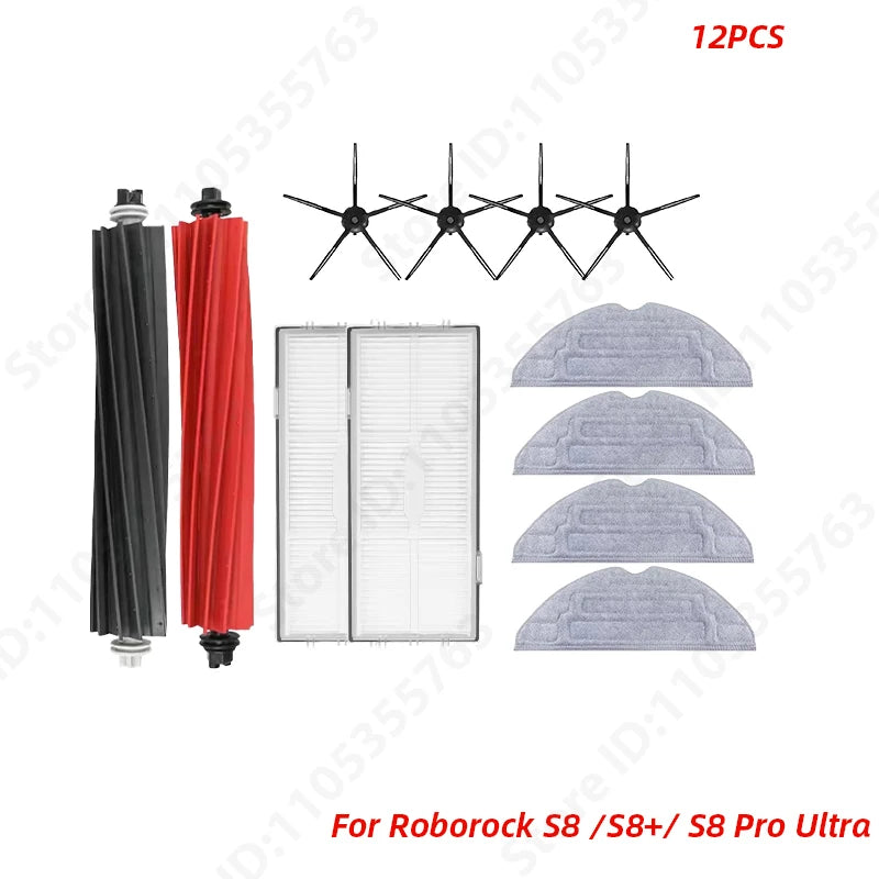 Roborock S8 Pro Ultra S8+ Robot Vacuum Cleaner Mop Choth Vacuum Bags Accessories Side Brush Filter Replaceable Spare Parts