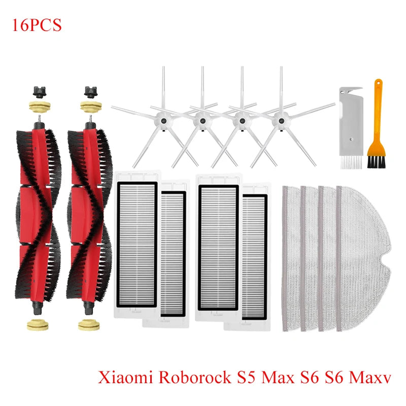For Xiaomi Roborock S5 Max S6 Maxv Vacuum Cleaner Replacement Kit Roller Brush HEPA Filter Mop Cloth Accessories Spare Parts