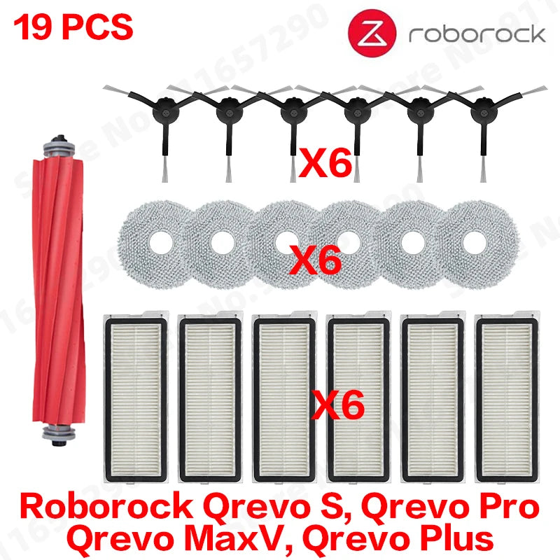 Roborock Qrevo S Qrevo Pro Qrevo MaxV Qrevo Plus Vacuum Parts Main Roller Side Brush Filter Mop Pad Cloth Dust Bag