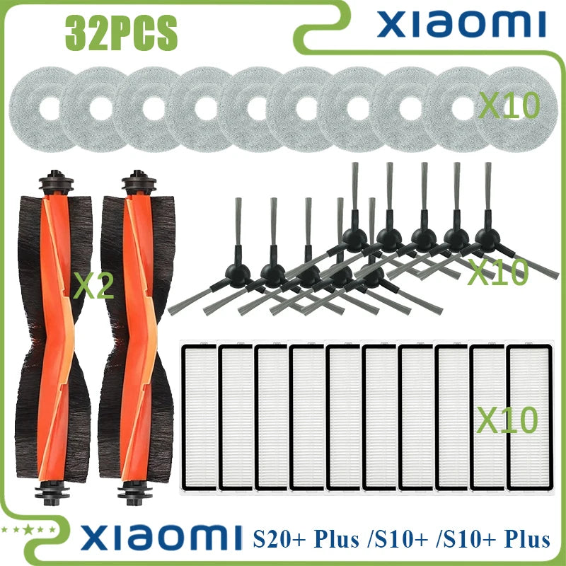 For Xiaomi Robot Vacuum S20+ Plus B108GL/ S10+ Plus B105 Parts Main Roller Side Brush Hepa Filter Mop Cloth Accessories