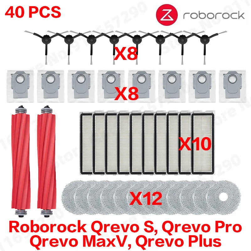 Roborock Qrevo S Qrevo Pro Qrevo MaxV Qrevo Plus Vacuum Parts Main Roller Side Brush Filter Mop Pad Cloth Dust Bag