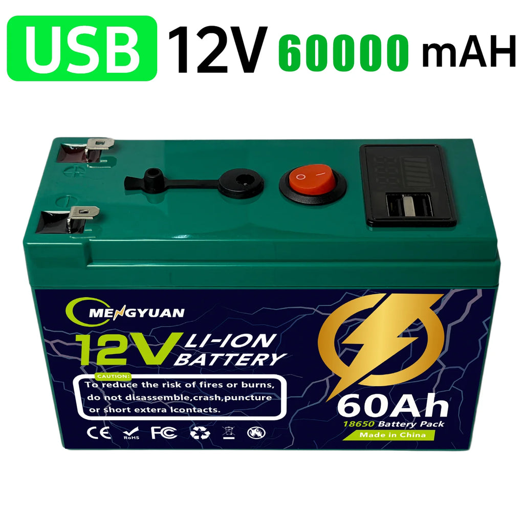 12V 150Ah Lithium-Ion Battery Built-in BMS Deep Cycle for LED Lighting Portable Energy Storage Monitoring Solar Energy