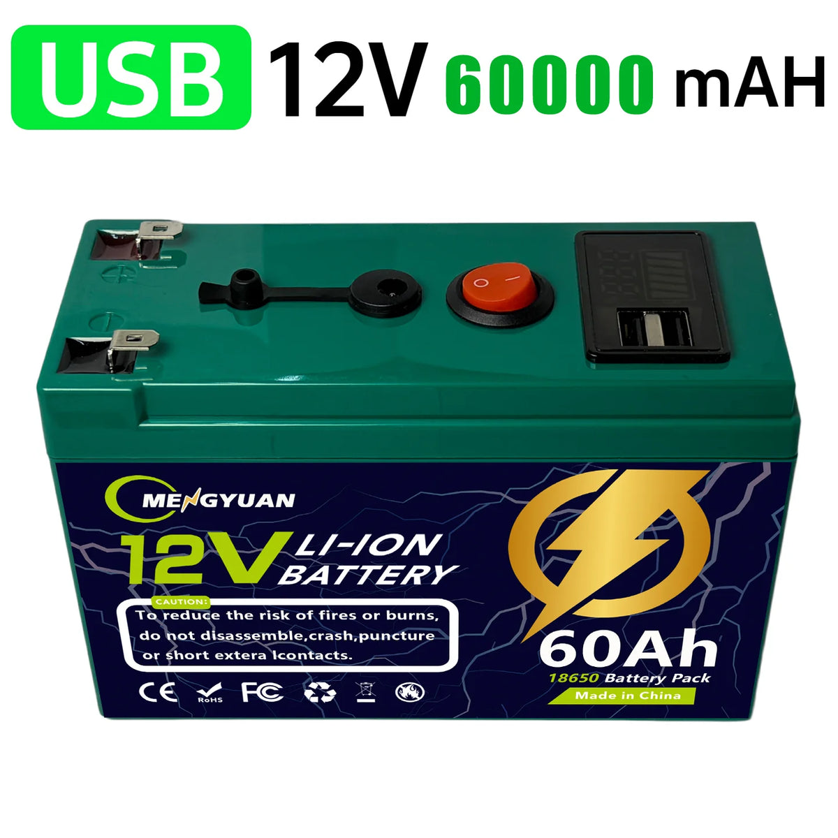 12V 150Ah Lithium-Ion Battery Built-in BMS Deep Cycle for LED Lighting Portable Energy Storage Monitoring Solar Energy