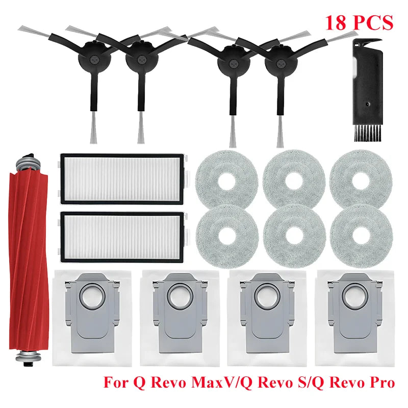 Accessories For Roborock Q Revo MaxV/Q Revo S/Q Revo Pro Vacuum Cleaner Part Main Brush Mop Cloth Dust Bag Mopping Cloth Pad