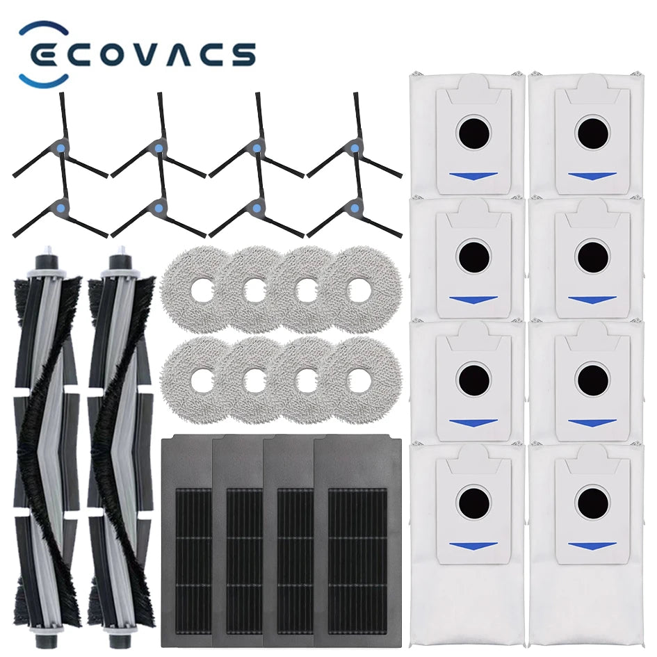 Ecovacs Deebot X2 Omni / X2 Pro / X2 Robot Vacuum Accessories Roller Main Side Brush Hepa Filter Mop Cloth Dust Bag Parts