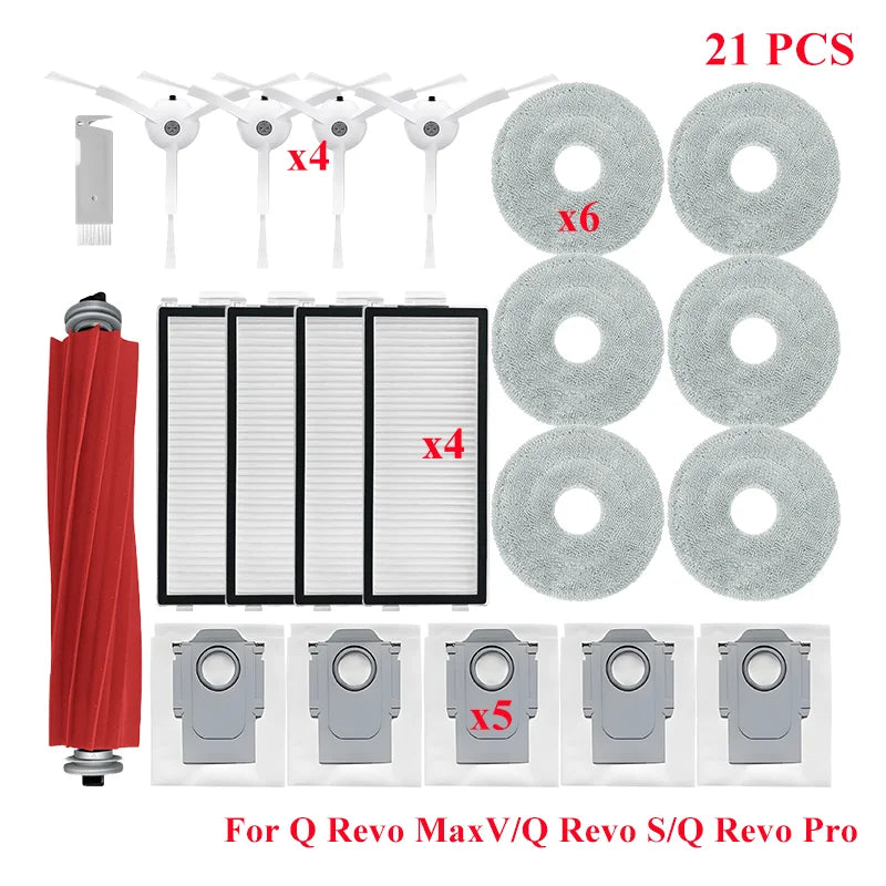 Accessories For Roborock Q Revo MaxV/Q Revo S/Q Revo Pro Vacuum Cleaner Part Main Brush Mop Cloth Dust Bag Mopping Cloth Pad