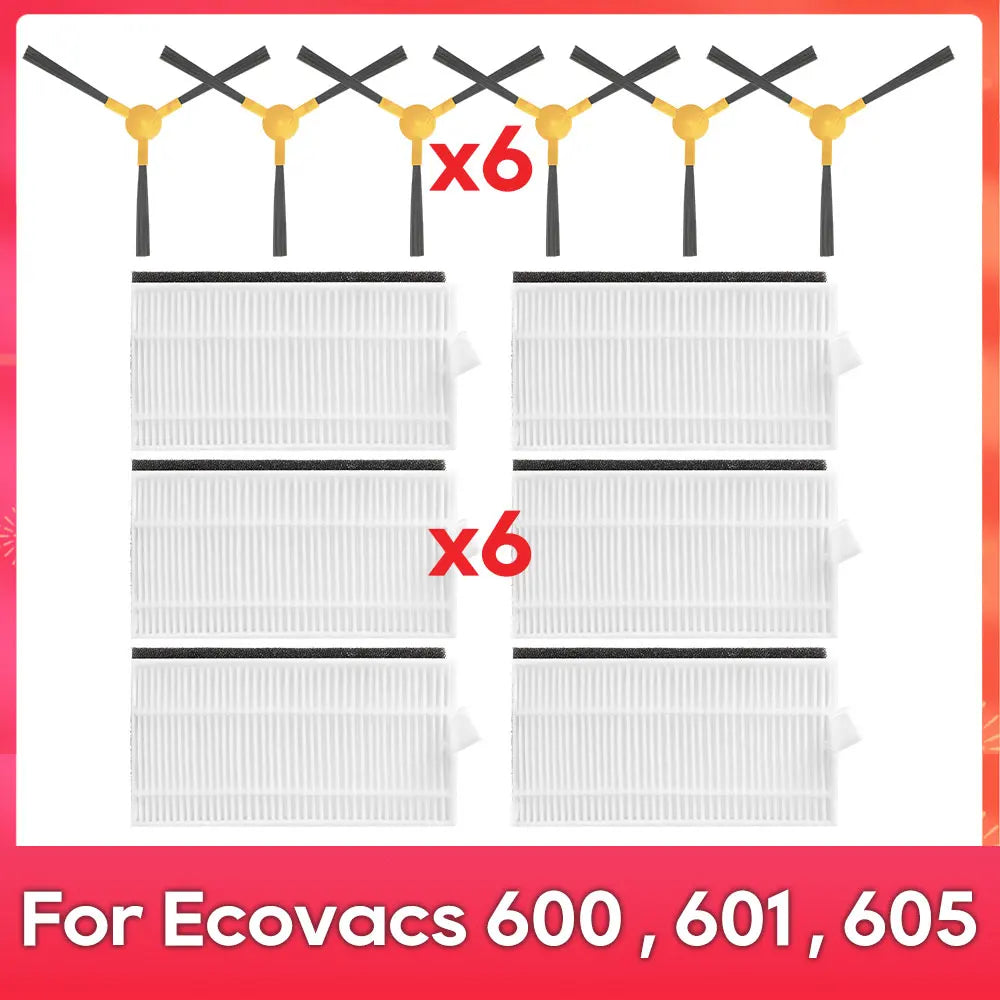 Fit For ( Ecovacs DEEBOT 600 DO3G 601 605 ) Robot Vacuums Roller Side Brush Cover Filter Replacement Spare Part Accessory