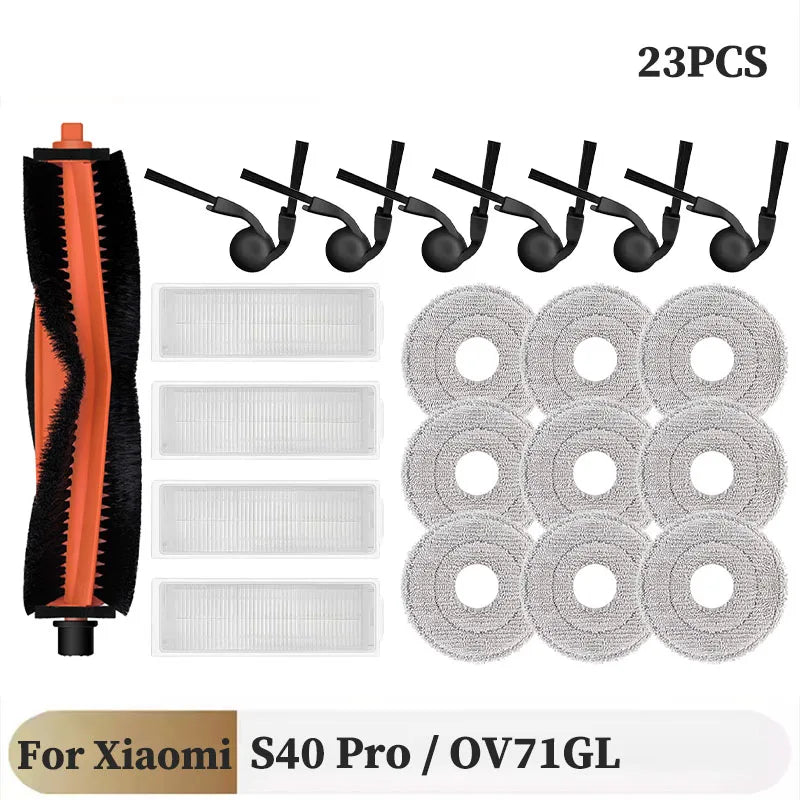 For Xiaomi S40 Pro / OV71GL Robot Vacuum Replacement Parts Main Side Brush HEPA Filter Mop Cloth Accessories