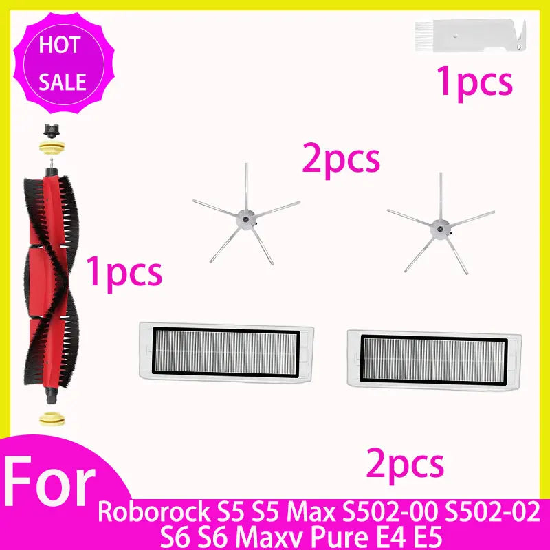 HEPA Filter Mop for Roborock S5 S502-00 S502-02 S5 Max S6 MaxV S6 Pure E4 E5 Robot Vacuum Spare Parts Main Side Brush