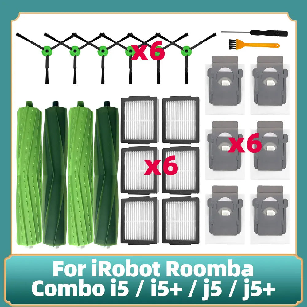 Compatible for IRobot Roomba Combo I5 / i5+ / J5 / j5+ Robot Vacuum Cleaner Main Side Brush HEPA Filter Accessories Parts