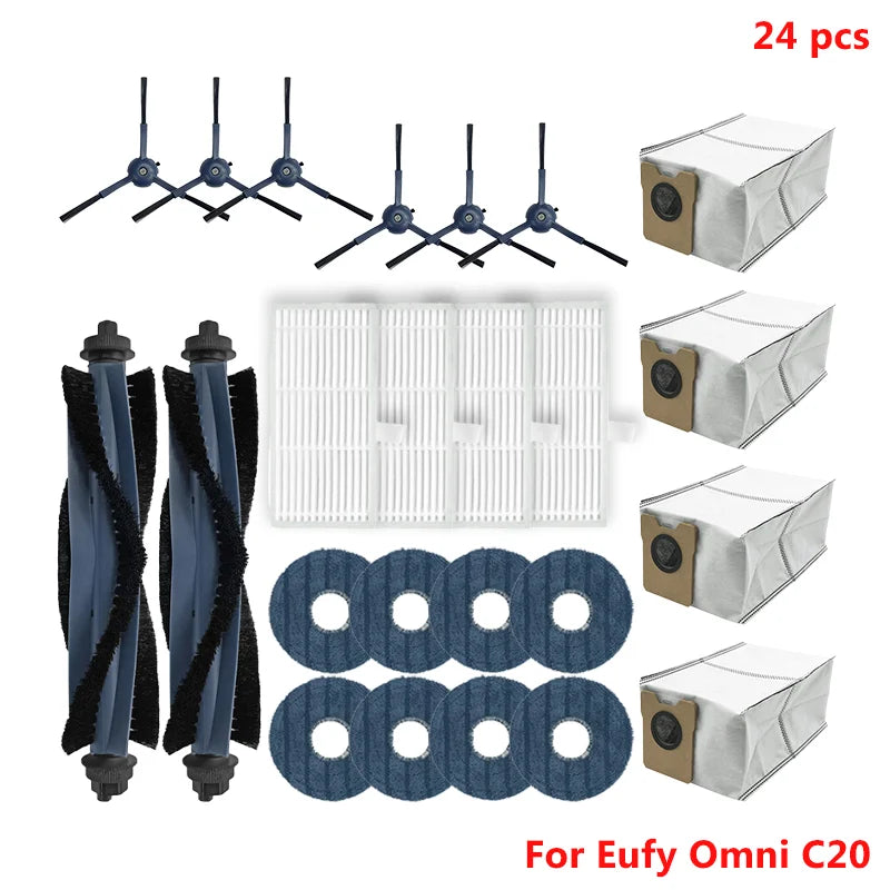 Fit For Eufy Omni C20 Robot Spare Vacuum Cleaner Accessories Main Side Brush Filter Mop Cloth Dust Bag Replacement Spare Parts