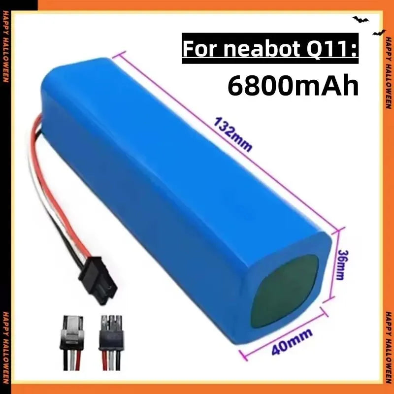 14.4V Rechargeable Li-ion Battery for Neabot Q11 Robot Vacuum Cleaner Replacement Accessories 12800mAh 14.8V