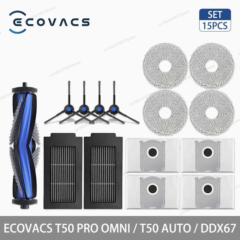 ECOVACS T50 PRO OMNI / T50 AUTO / DDX67 Robot Vacuum Cleaner Accessories Main Side Brush Hepa Filter Mop Cloth Dust Bag Parts
