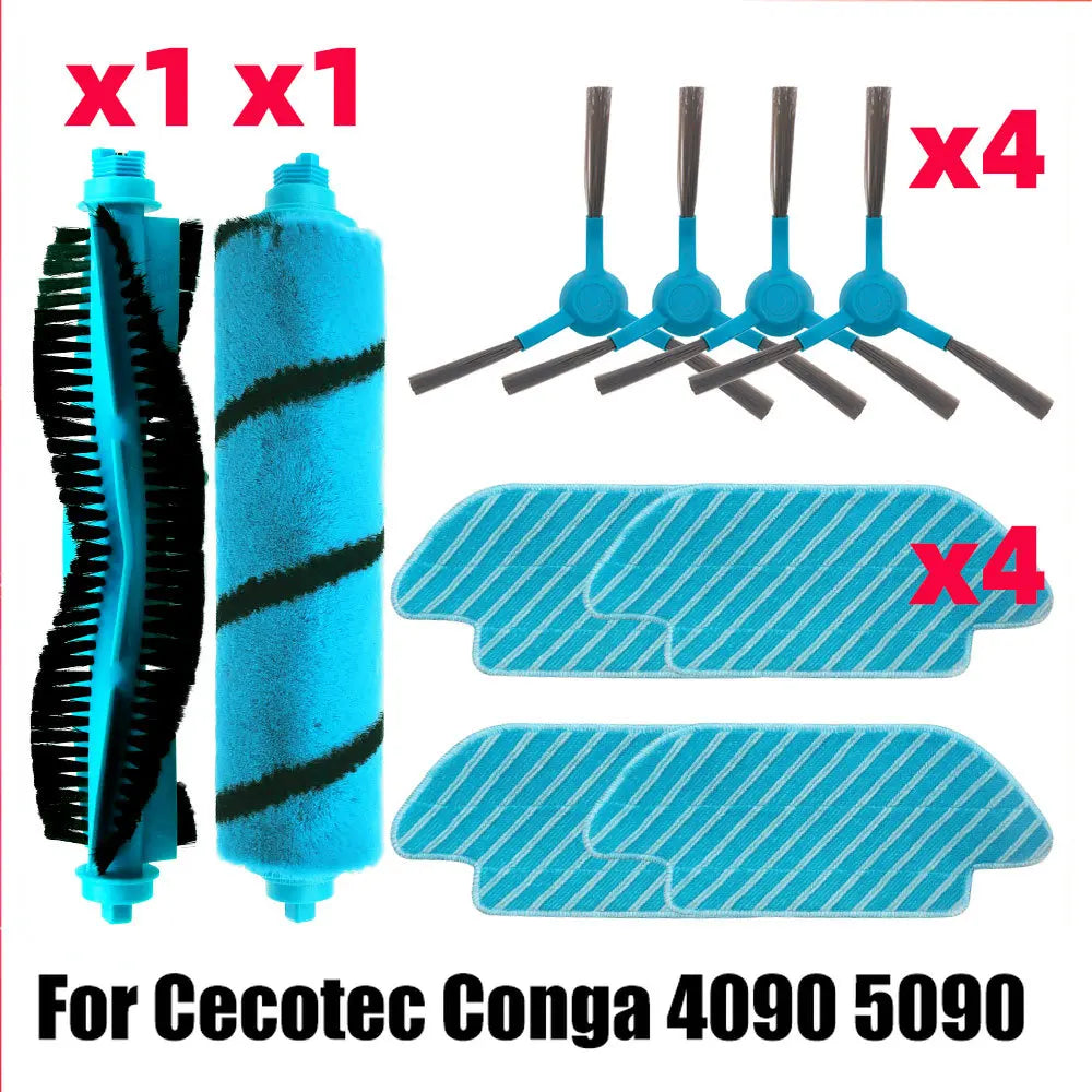 Main Roller Side Brush Mop Cloths Rag Replacement For Cecotec Conga 4090 4690 5090 5490 6090 Robotic Vacuum Cleaner Spare Parts