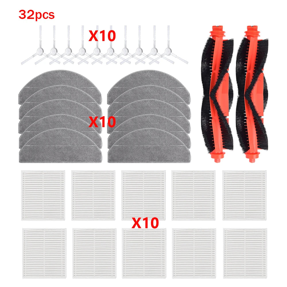 Sweeping Parts For Xiaomi S20 E12 E10 B112 D106 C103 E10C 3C Plus Robot Vacuum Cleaner Main Side Brush HEPA Filter Mop Cloths