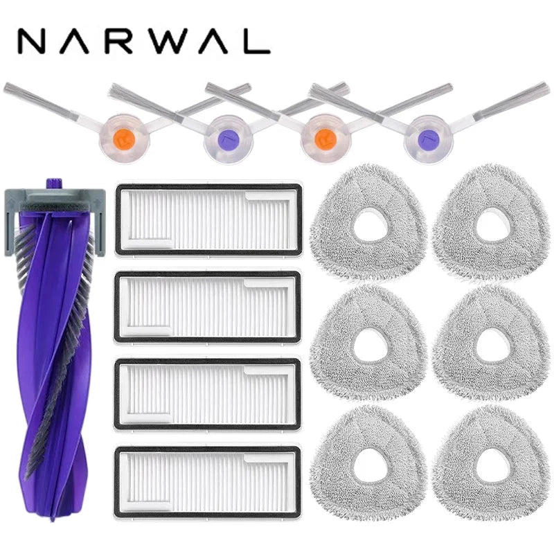 Narwal Freo X Ultra / J4 / J4 Lite Robot Vacuum Spare Parts Main Side Brushes Mop Cloths HEPA Filters Accessories