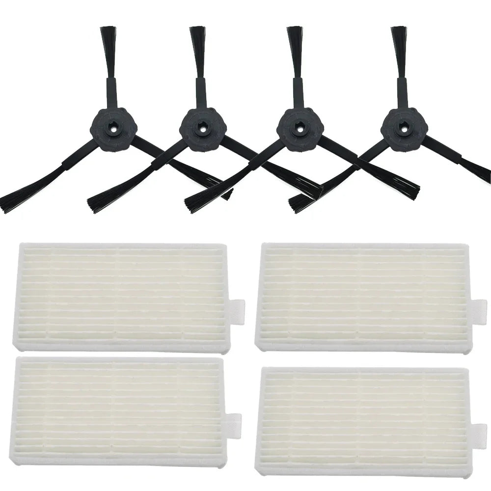 6Pcs Side Brush+4Pcs Filter Hepa for Ariete Briciola 2711 2712 2713 2717 ROBOT HOFER Cleaner Parts Accessories