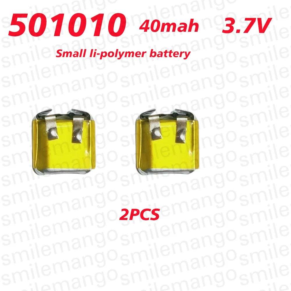 501010 Battery 3.7V 40mAh Lipo Rechargeable Polymer Lithium Batteries for Bluetooth Headset Mp3/mp4 Smart Watch GPS Li Po Cell