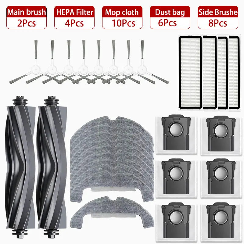 Dreame D10 Plus Gen 2 RLD32GD Robot Vacuum Spare Parts Consumables Main Side Brush Hepa Filter Mop Cloth Dust Bag Accessories
