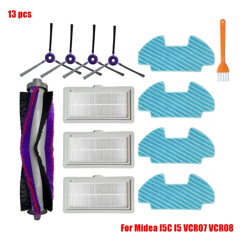 For Midea I5 I5C VCR07 VCR08 Robot Vacuum Cleaner Midea I5C Spare Parts Roller Brush Mop Bracket Dust Box Water Tank Accessories