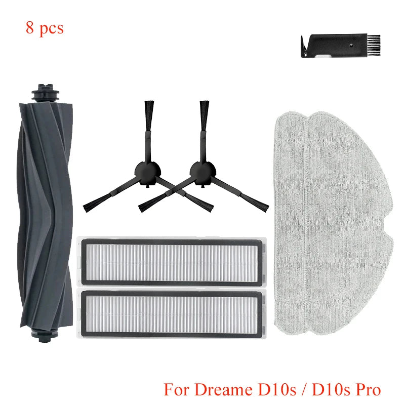 For Dreame Bot D10s / D10s Pro Robot Vacuum Cleaner Roller Main Side Brush Hepa Filter Mop Pad Spare Parts Accessories