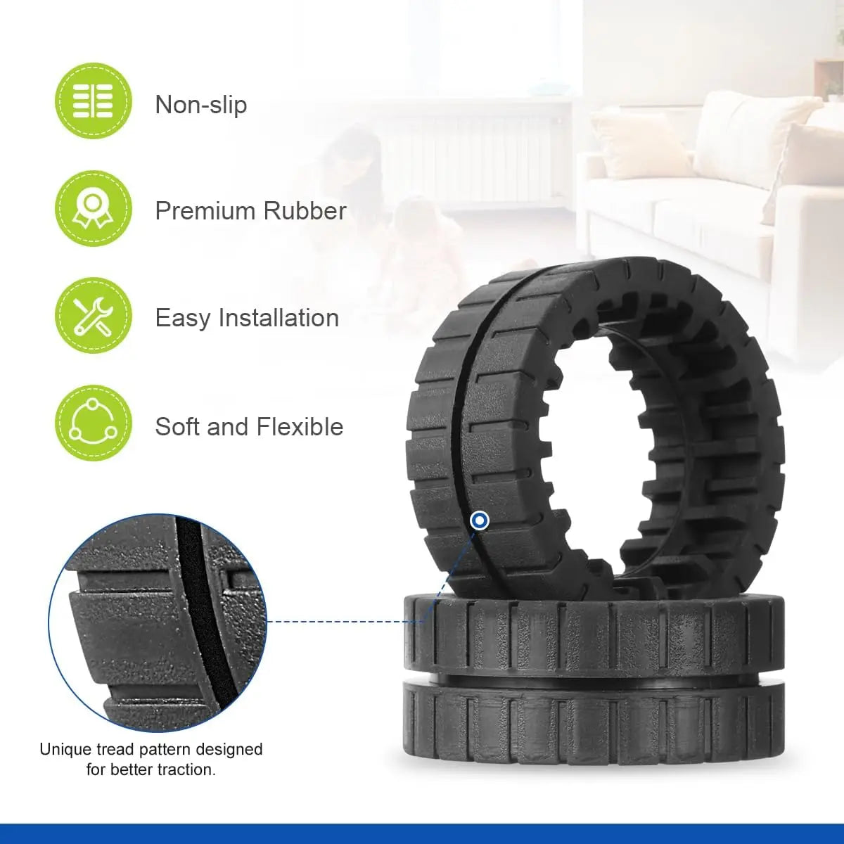 2/4Pcs Wheel Tires For IRobot For Braava For Jet M6 (6110 60