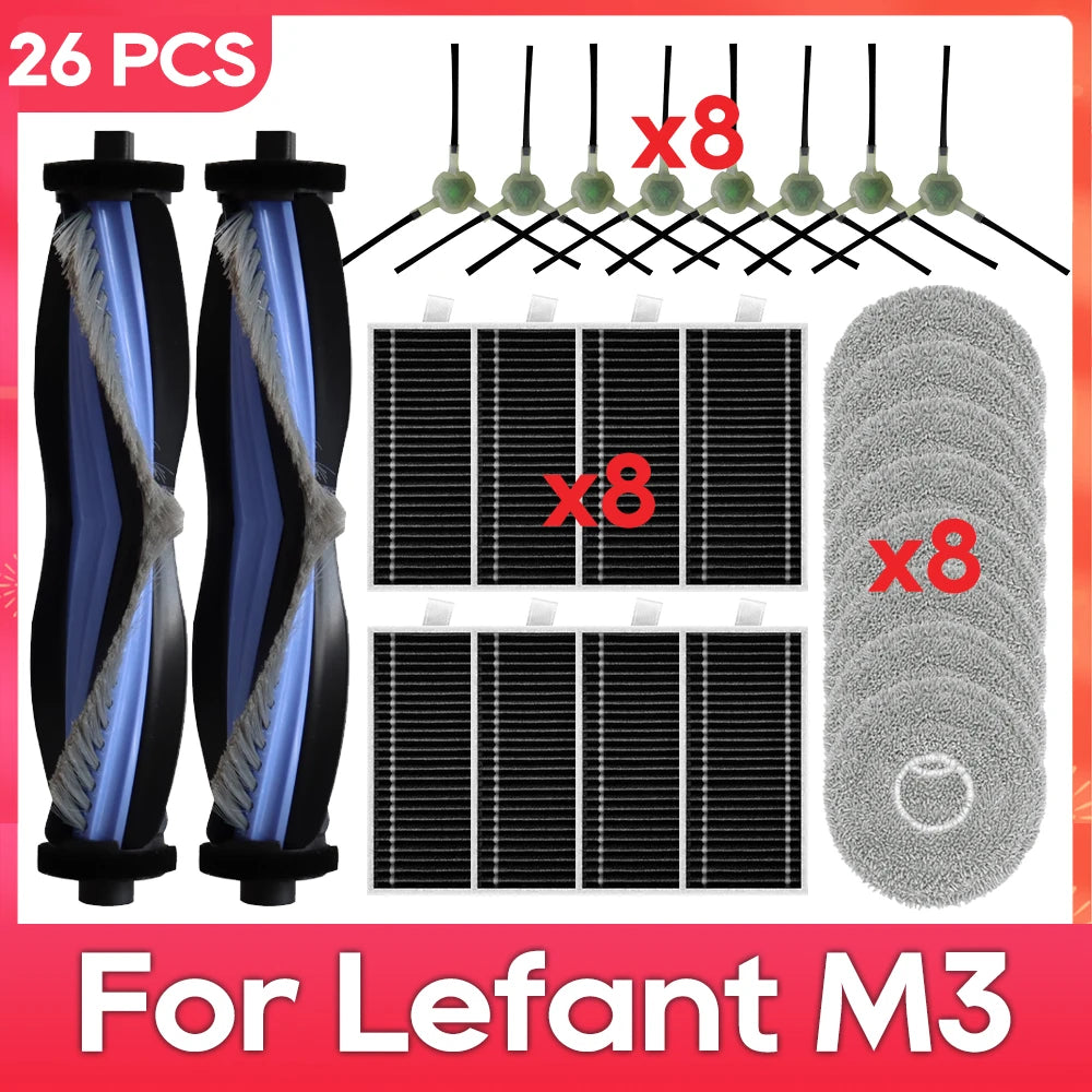 Fit For ( Lefant M3 / M3 MAX / M3L / Gen2 / Gen1 ) Brush Filter Mop Dust Bag Parts Accessories Robot Vacuum Cleaner Kit