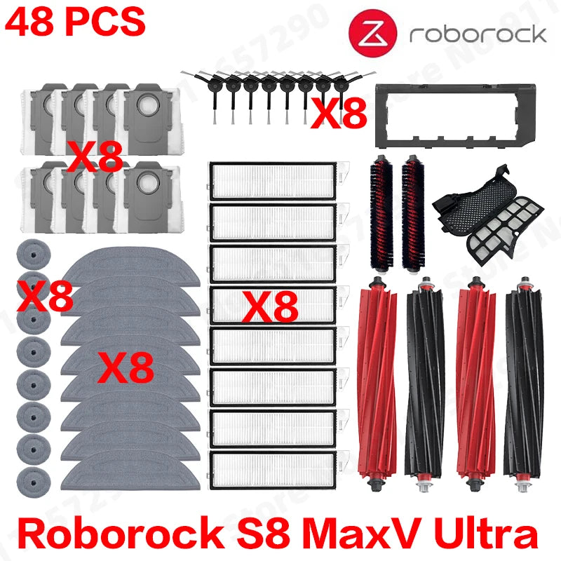 Roborock S8 MaxV Ultra Robot Vacuum Cleaner Accessories Mop Cloth Vacuum Bags Side Brush Filter Replaceable Spare Parts