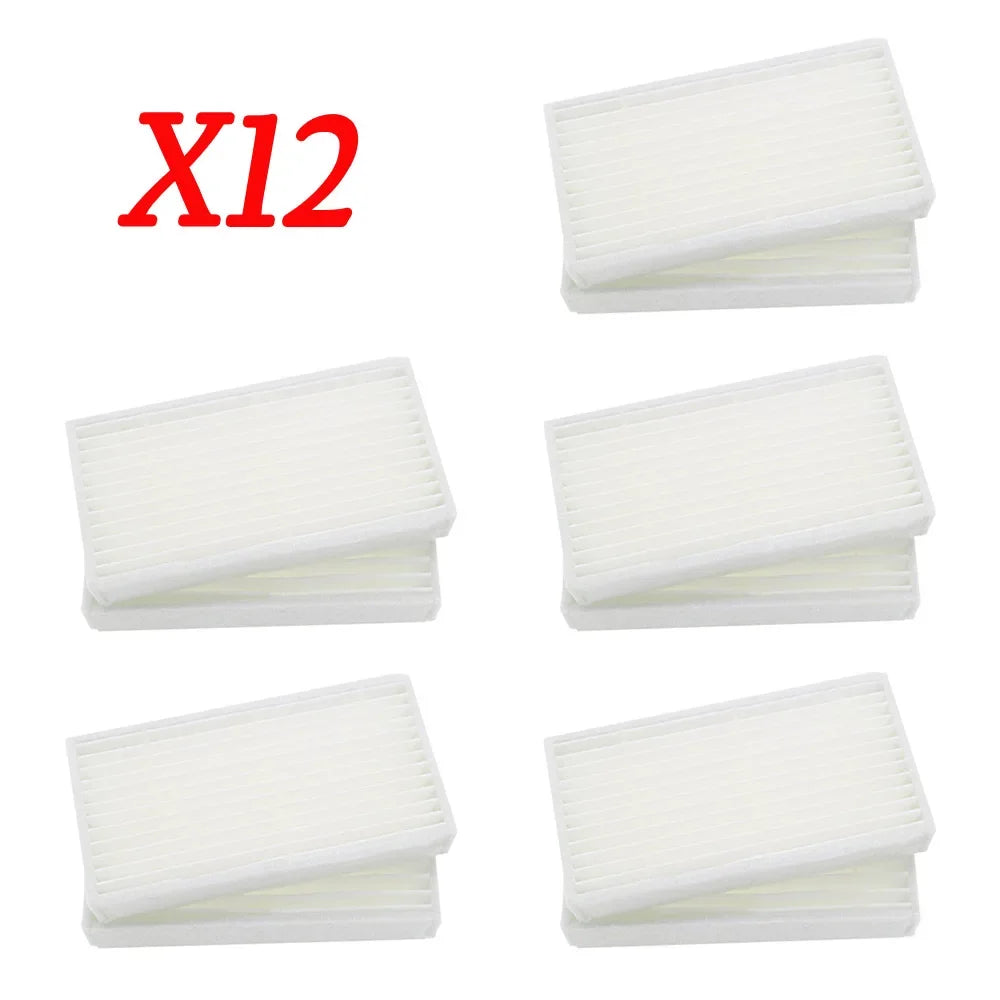 6Pcs Side Brush+4Pcs Filter Hepa for Ariete Briciola 2711 2712 2713 2717 ROBOT HOFER Cleaner Parts Accessories