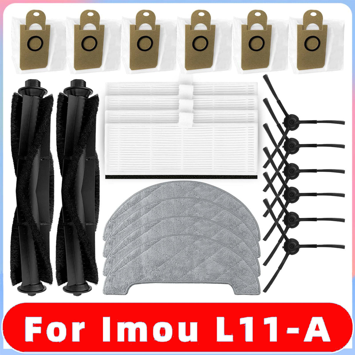 For Imou L11 Spare Part Main Brush Spin Edge Side Brush Hepa