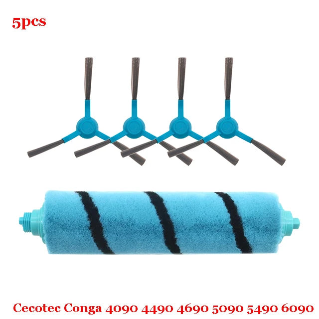 For Cecotec Conga 4090 4490 4690 5090 5490 6090 Robot Vacuum Cleaner Side / Soft Roller Brush Mop Cloth Rags Wheel Accessories
