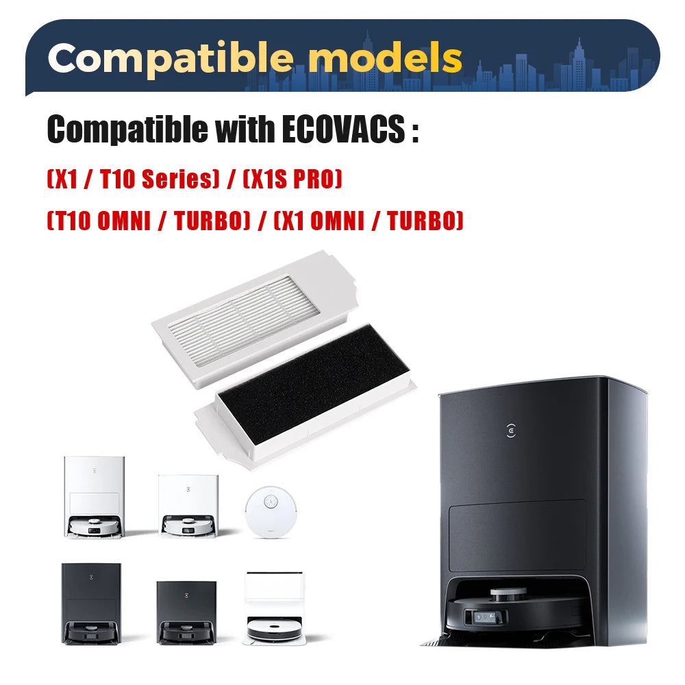 Hepa Filter Replacement For Ecovacs Deebot X1S PRO/T10 OMNI/