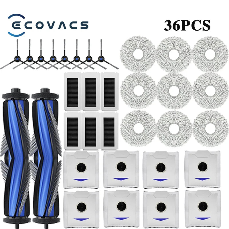 Ecovacs Debot N30 Omni / N30 Pro Omni Robot Vacuum Replacement Part Accessory Main Side Brush Hepa Filter Mop Dust Bag
