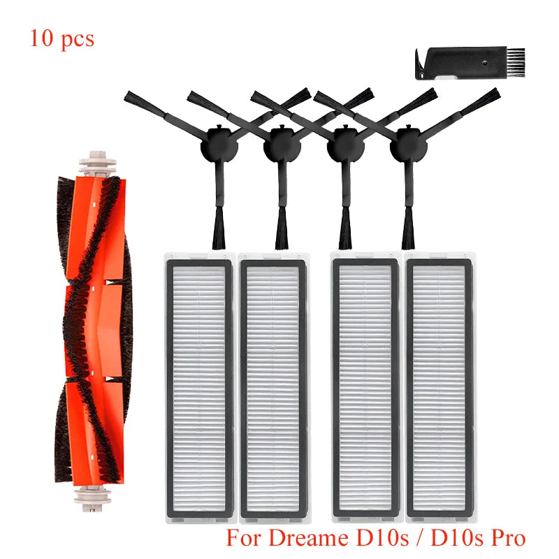 For Dreame Bot D10s / D10s Pro Robot Vacuum Cleaner Roller Main Side Brush Hepa Filter Mop Pad Spare Parts Accessories