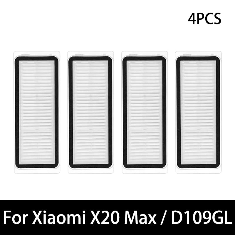 For Xiaomi X20 Max / D109GL Robot Vacuum Parts Main Brush Side Brush Hepa Filter Mop Cloth Dust Bag Replacement Accessories