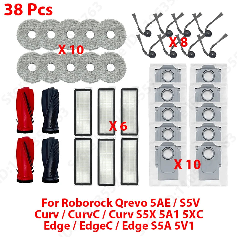 For ( Roborock Qrevo 5AE / S5V / Curv / CurvC / Curv S5X 5A1 5XC / Edge / EdgeC / Edge S5A 5V1 ) Parts Brush Filter Mop Bag