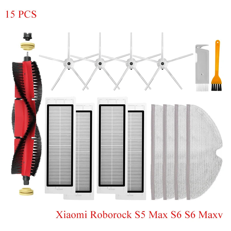 For Xiaomi Roborock S5 Max S6 Maxv Vacuum Cleaner Replacement Kit Roller Brush HEPA Filter Mop Cloth Accessories Spare Parts