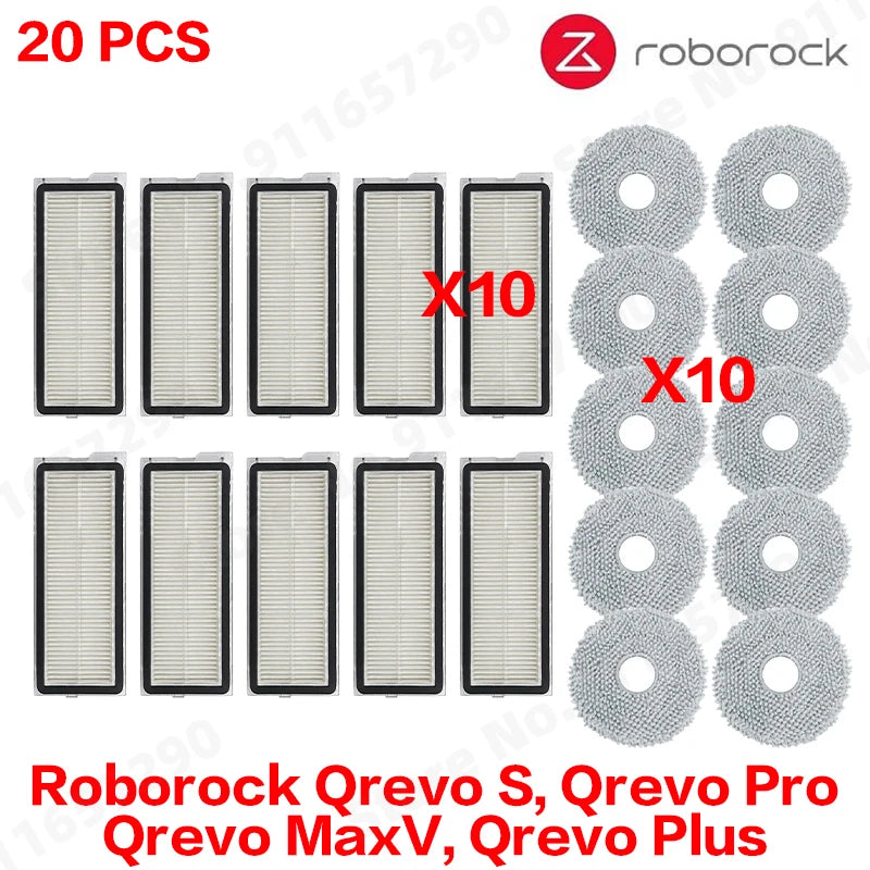 Roborock Qrevo S Qrevo Pro Qrevo MaxV Qrevo Plus Vacuum Parts Main Roller Side Brush Filter Mop Pad Cloth Dust Bag