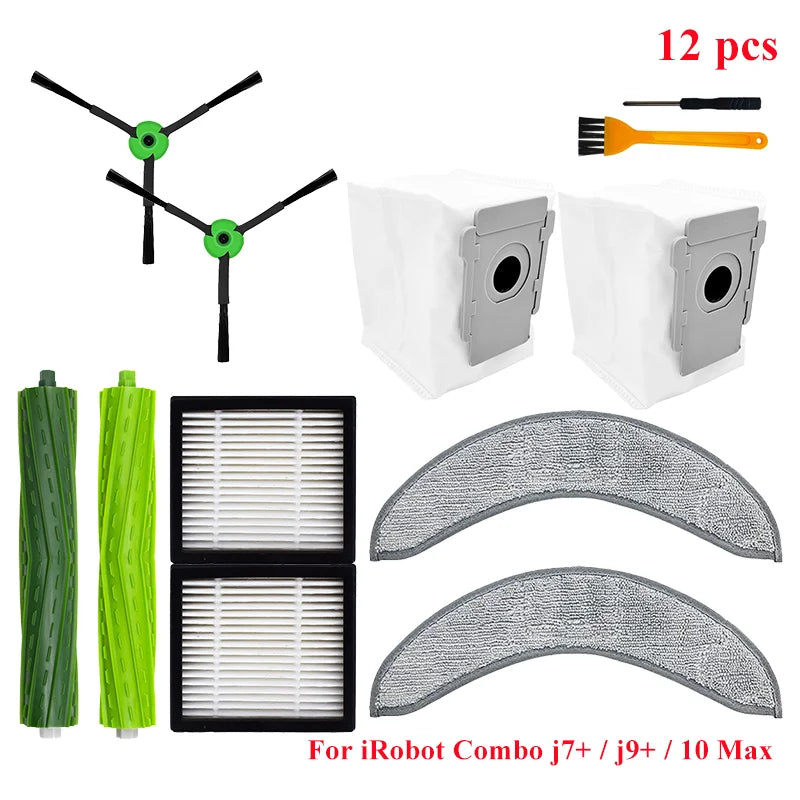 For IRobot Roomba Combo J7+ J9+ 10 Max Robot Vacuum Cleaner Part Main Side Brush HEPA Filter Mop Cloth Accessories Replacement