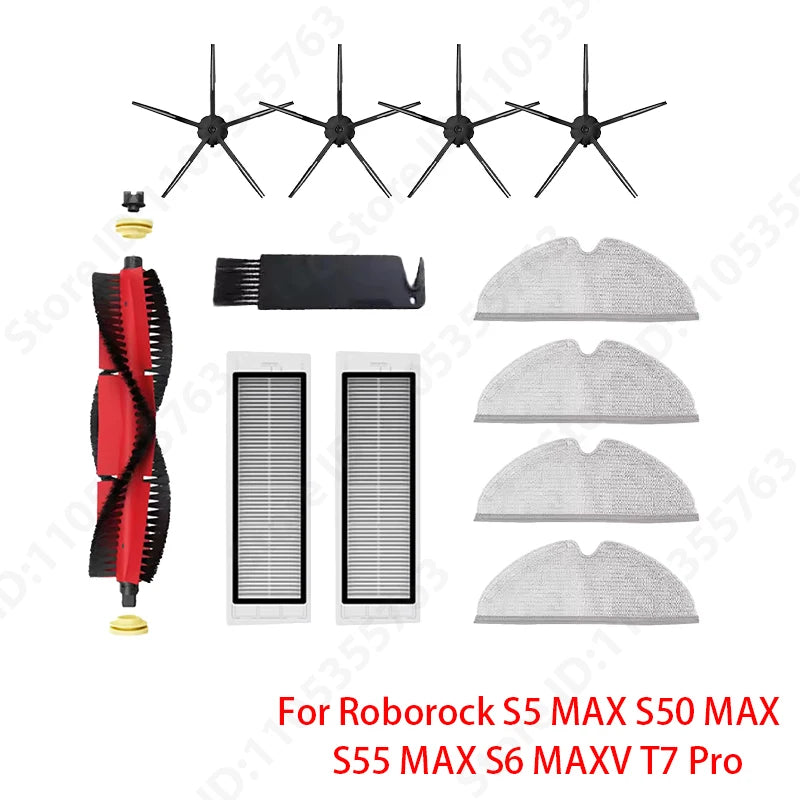Roborock S5 MAX S50 MAX S55 MAX S6 MAXV HEPA Filter Side/Main Brush Water Tank Tray Mop Dust Box Vacuum Cleaner Accessories