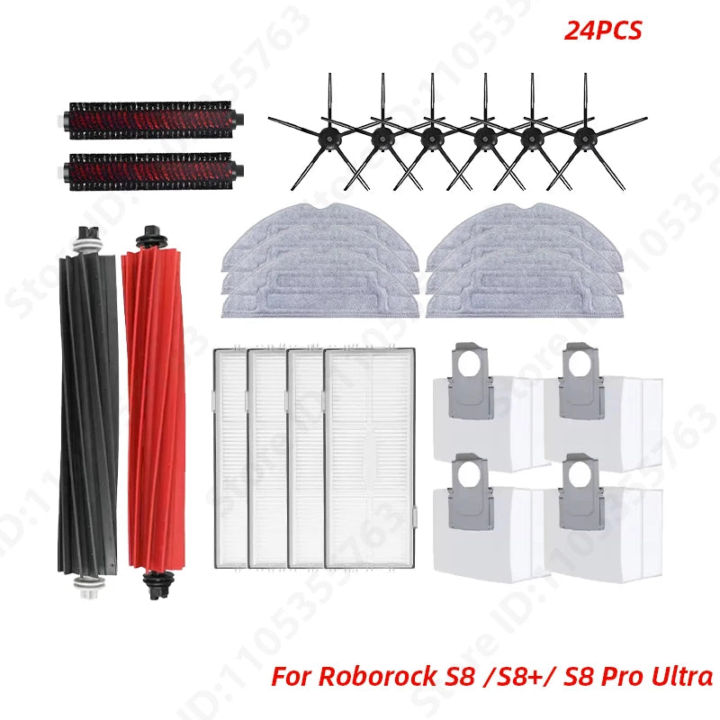 Roborock S8 Pro Ultra S8+ Robot Vacuum Cleaner Mop Choth Vacuum Bags Accessories Side Brush Filter Replaceable Spare Parts
