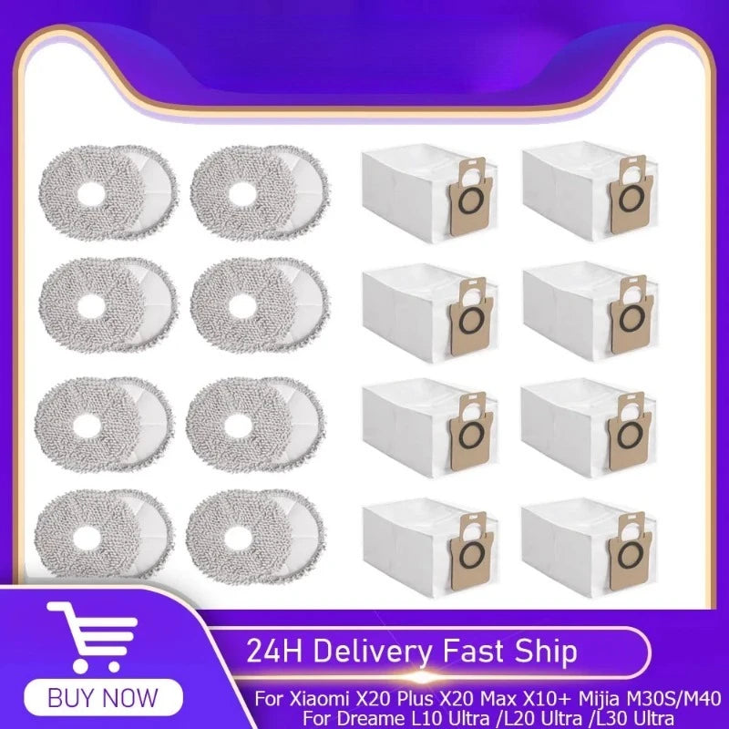 Dust Bag Mop Pads for Xiaomi X20 Plus /X20 Max /X10+ Mijia M
