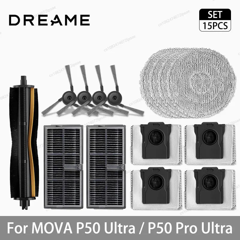 For MOVA P50 Ultra / P50 Pro Ultra Robot Vacuum Cleaner Replacement Accessories Main Side Brush Mop Cloth HEPA Filter Dust Bag