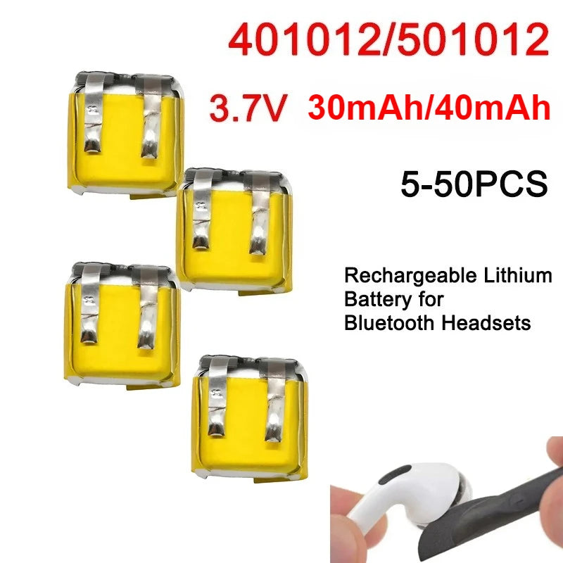401012/501012 3.7V Battery 401012 3.7V 30mAh/40mAh Rechargea