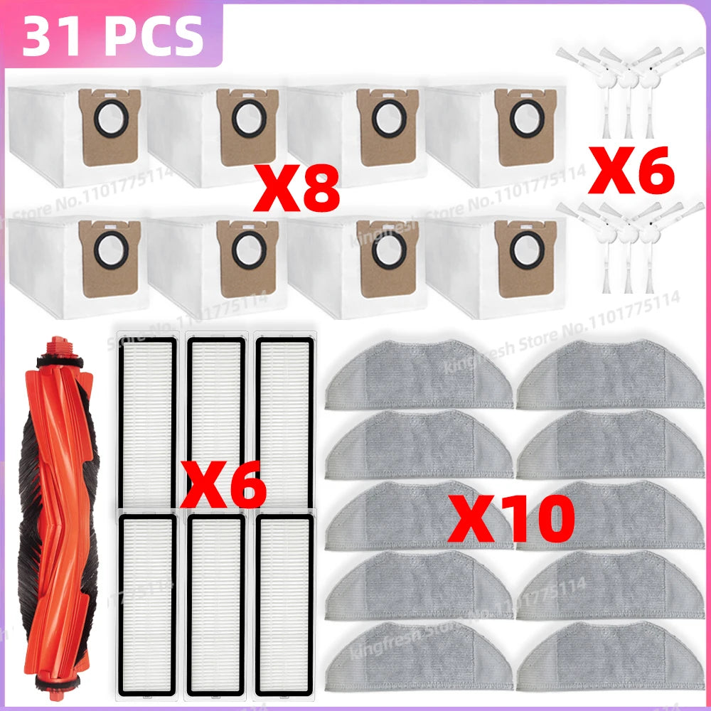 Fit For ( Xiaomi Robot Vacuum H40 / OV51 ) Vacuum Parts Dust Bag Main Roller Side Brush Mop Cloth HEPA Filter Accessories